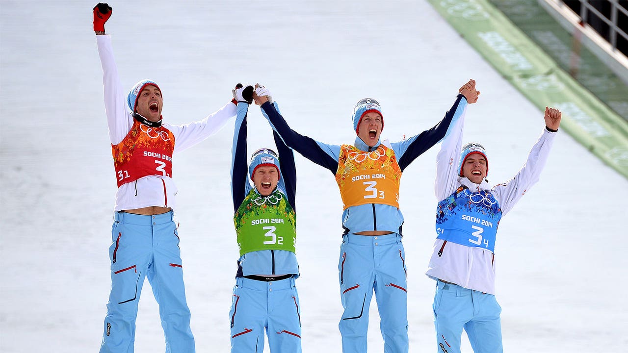 Norway rallies to win gold medal in Nordic combined team